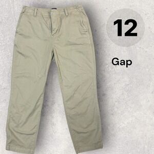 Gap Womens High Rise Straight Leg Chino Pants Sage Green Olive Size 12
